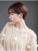 ショートおくれ毛韓国ヘアグレージュ_F20149
