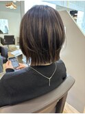 レイヤーボブ 切りっぱなし ボブレイヤー くびれボブ