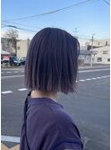 ピンクパープル&切りっぱなしボブ
