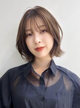 ラボヌール ヘアーウル 春日部西口店(La Bonheur hair heureux) くびれボブ/くびレイヤーエモージュグレーベージュカラー