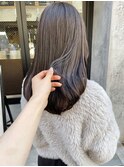 【松本咲花】韓国ブリーチなしアッシュグレージュ暗髪就活カラー