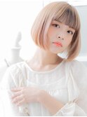 セクションカラー韓国風前下がりミニボブTb11越谷10代20代30代