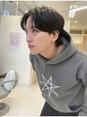 韓国マッシュブルーブラックスペインカールスパイキーショート1