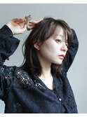 姫カットレイヤーくびれミディアムボブマロンベージュ