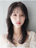 韓国ヘア／ミディアム/レイヤーカット／前髪カット