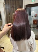 ブリーチなしダブルカラー高発色ワインレッドカラー