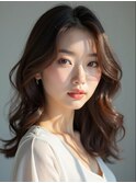 レイヤーカット_韓国調布顔周り前髪カットダブルカラー