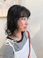 ヘアー アイス 御器所本店(HAIR ICI)&nbsp;20代30代秋冬暗髪カラーレイヤーボブパーマ小顔ショート