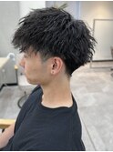 ツイストパーマ 束感 ツーブロック 20代 30代 マッシュパーマ