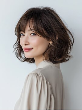 クラゲヘアー/小顔/ココアベージュ/オリーブグレー/川西