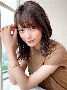 アフロート エル 錦糸町(AFLOAT L) 【20代30代】小顔レイヤーミディアム/黒髪/暗髪/ココアベージュ