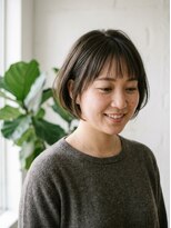フルショウ 栄店(FURUSHO) ひし形ショートボブ/ダークアッシュブラウン/内はねボブ