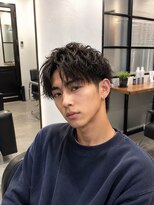 MEN's Baguz MEN'Sカット/ MEN'Sパーマ/ MEN'Sカラー 柔らか束感ニュアンスマッシュパーマメンズトレンドヘア