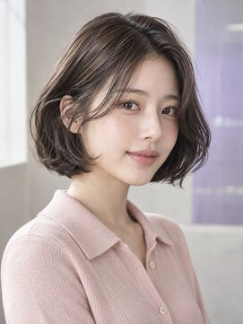モト 船橋(moto) 韓国アイドル風ミニボブ低温デジタルパーマココアブラウン船橋