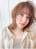 【花本】ランダムパーマ ひし形シルエット ミルクティーブラウン