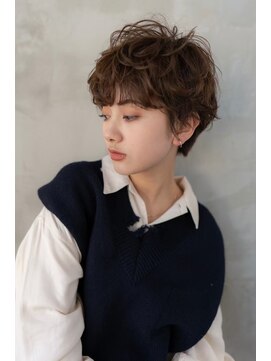 オースティン 門前仲町(AUSTIN) 大人かわいい前髪セシルカットココアブラウンフリンジウェーブ