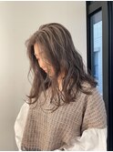 外ハネボブ レイヤーボブ グレージュ ベージュカラー
