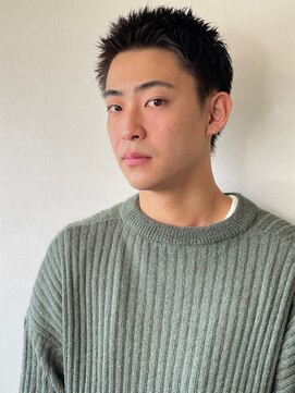 サンディーズバーバーショップ(Sandees) 刈り上げないボックスショート黒髪短髪