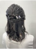 ハーフアップ ヘアセット