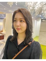 ギグス 栄店(gigs)&nbsp;ワンレンレイヤー×カーキブラウン