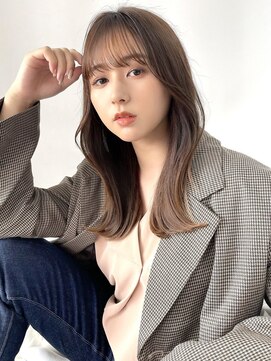 トゥルーズ 梅田店(TLUUS) TLUUS前髪パーマグレーベージュレイヤーロングアッシュカラー