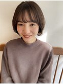 大人可愛い前髪×艶髪×水素カラーグレーベージュことりベージュ