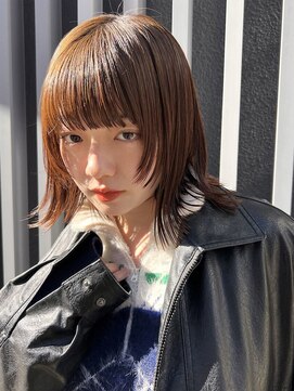 ウクラ バイ レシッド 池袋(uchla by rcid) 顔周りレイヤーヘルシーボブくびれヘア姫カットオレンジベージュ