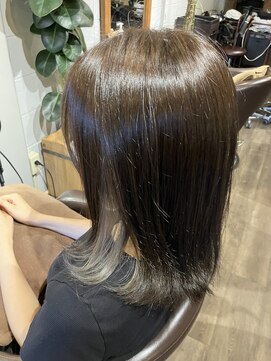 ヘアードレスビュー(hair dress V.I.E.W) ロブ×グレージュ&オリーブベージュ