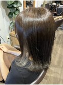 ロブ×グレージュ&オリーブベージュ