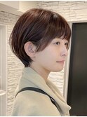 白髪ぼかし/ひし形/癖毛/大人ショートボブ/60代50代40代