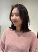 切りっぱなしロブとフワッと顔周りレイヤー