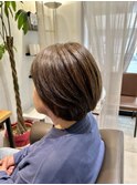 大人ショートボブ/くせ毛