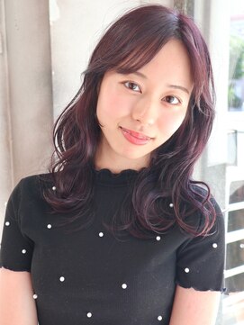 ベレッタ 枚方店(veretta.) セミロング/ラベンダーピンク/ニュアンスカラー/エアリーカール