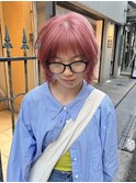 やわらかピンクのレイヤーボブ◎