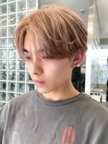 サンクマーケット 渋谷(cinq MARKET) 渋谷メンズブリーチカラーミルクティーベージュセンターパート