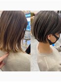 レイヤーショート◎マッシュボブアンブレラカラー20代~50代