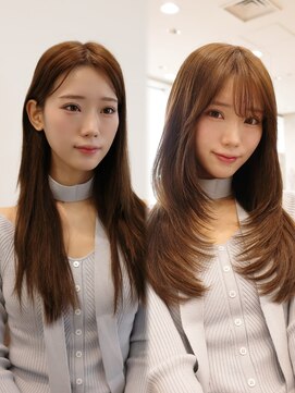 アフロート ルヴア(AFLOAT RUVUA) ●丸顔さんおすすめの前髪顔周り!20/30/40レイヤーカット韓国風