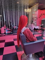リミックス(REMIX by Love hair KING OF PRINCESS HAIR&EXTENTION) 原色派手髪 カラーバター レッド エクステ6本
