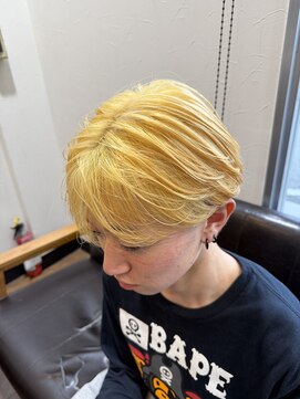 ヘアーワークス ボナ ウニクス店(HAIR WORKS bona) ブロンドマッシュセンターパート
