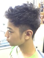 サロン ド キムラ ツーブロック ワイルドアップバング  パーマ&イルミナカラー