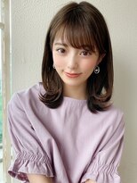 アフロート ディル(AFLOAT D'L)&nbsp;大人かわいいひし形シルエット ショコラグレージュ 外ハネ 小顔