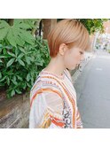 耳かけショート/マッシュショート/ミルクティーベージュ