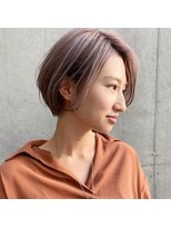 ハル 円山(HARU)&nbsp;ミニボブ × ケアブリーチ × ラベンダー系カラー