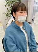 ワイドバングの可愛いらしいショート