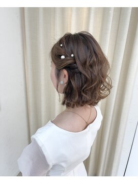 ソノ(sono) ブライダルヘア ハーフツイン ボブヘア 前撮りヘア 結婚式ヘア