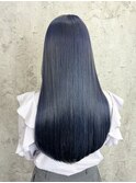 髪質改善　髪質改善カラー　暗めカラー　ブルーブラック　美髪