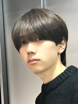 エルマーク 梅田(L-MARK) 黒髪マッシュナチュラルマッシュメンズヘア韓国ツーブロック