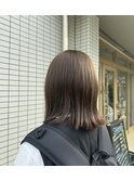 ブリーチなし艶ベージュカラー