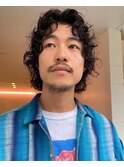 メンズミディアムウルフパーマショートウルフ