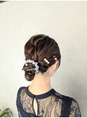お呼ばれヘアセット シニヨンアレンジ